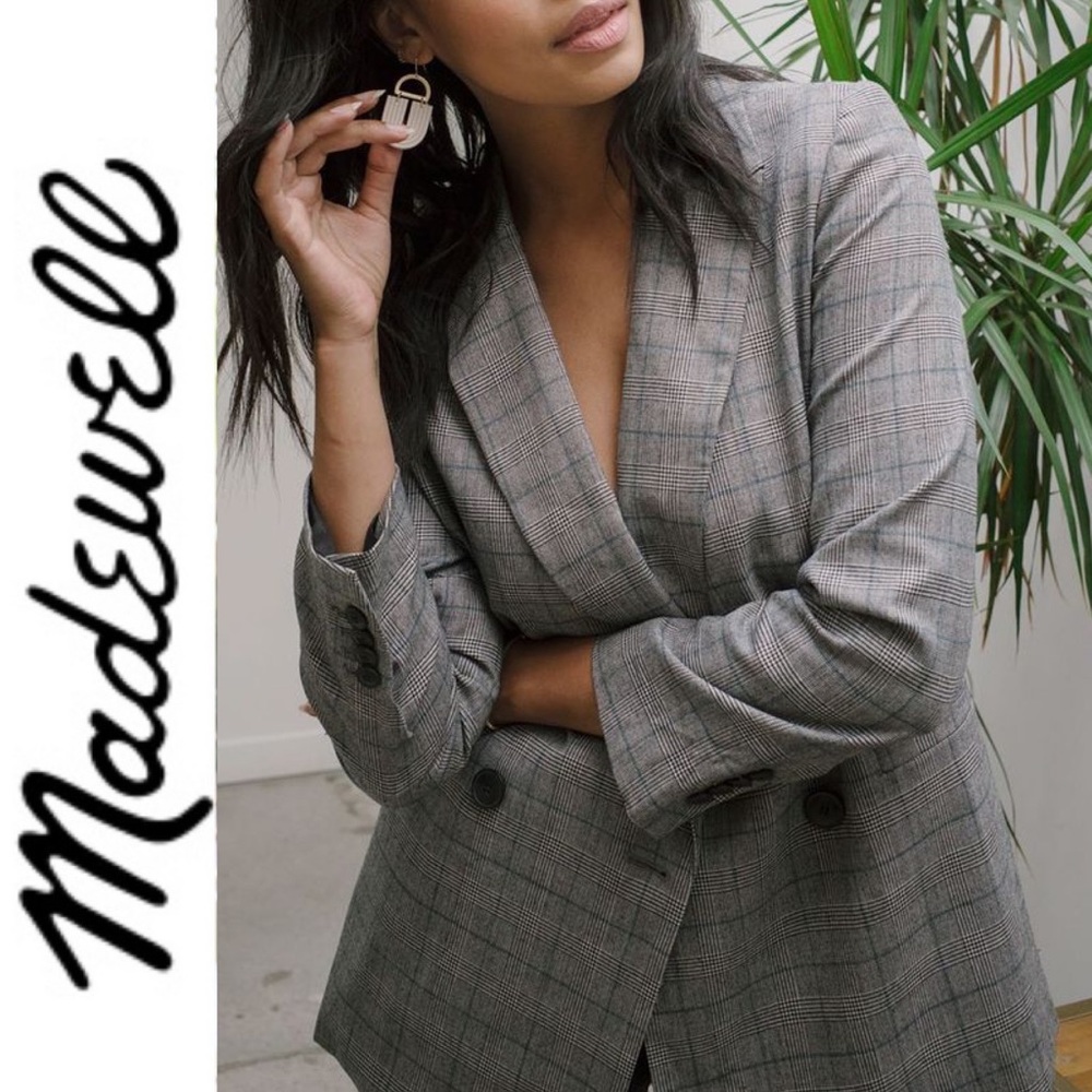 Madewell Caldwell Double-Breasted Wool Blazer: Peaked Lapel Edition S